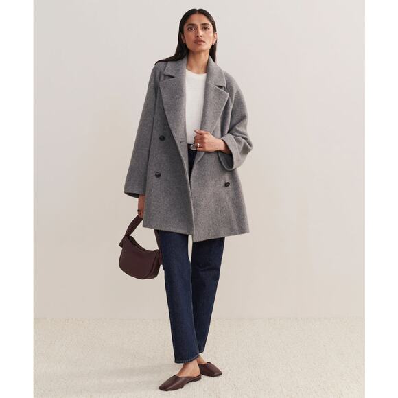 JENNI KAYNE Caroline wool Coat Heather Grey L - Picture 2 of 12